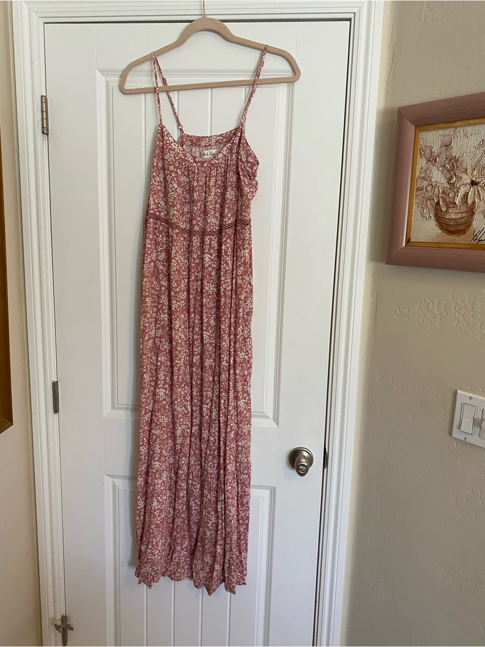 Pink Rose Dusty Rose Floral Maxi Dress